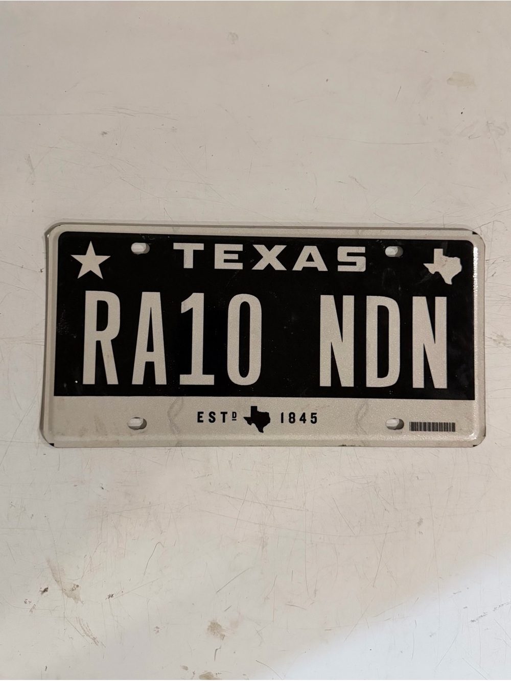 Texas Black and White Decorative License Plate